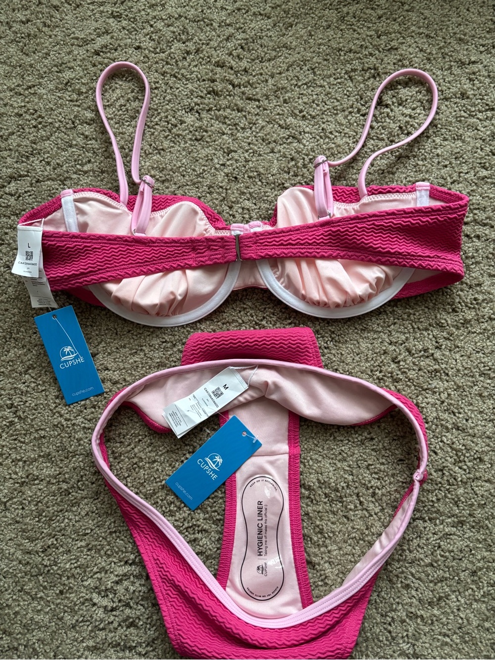Cupshe Romanticizing Pink Bikini Set - Women Swim - Picture 2 of 3